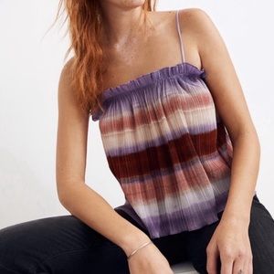Madewell Micro-pleat Ombré  Purple and Pink Flowy Tank Top